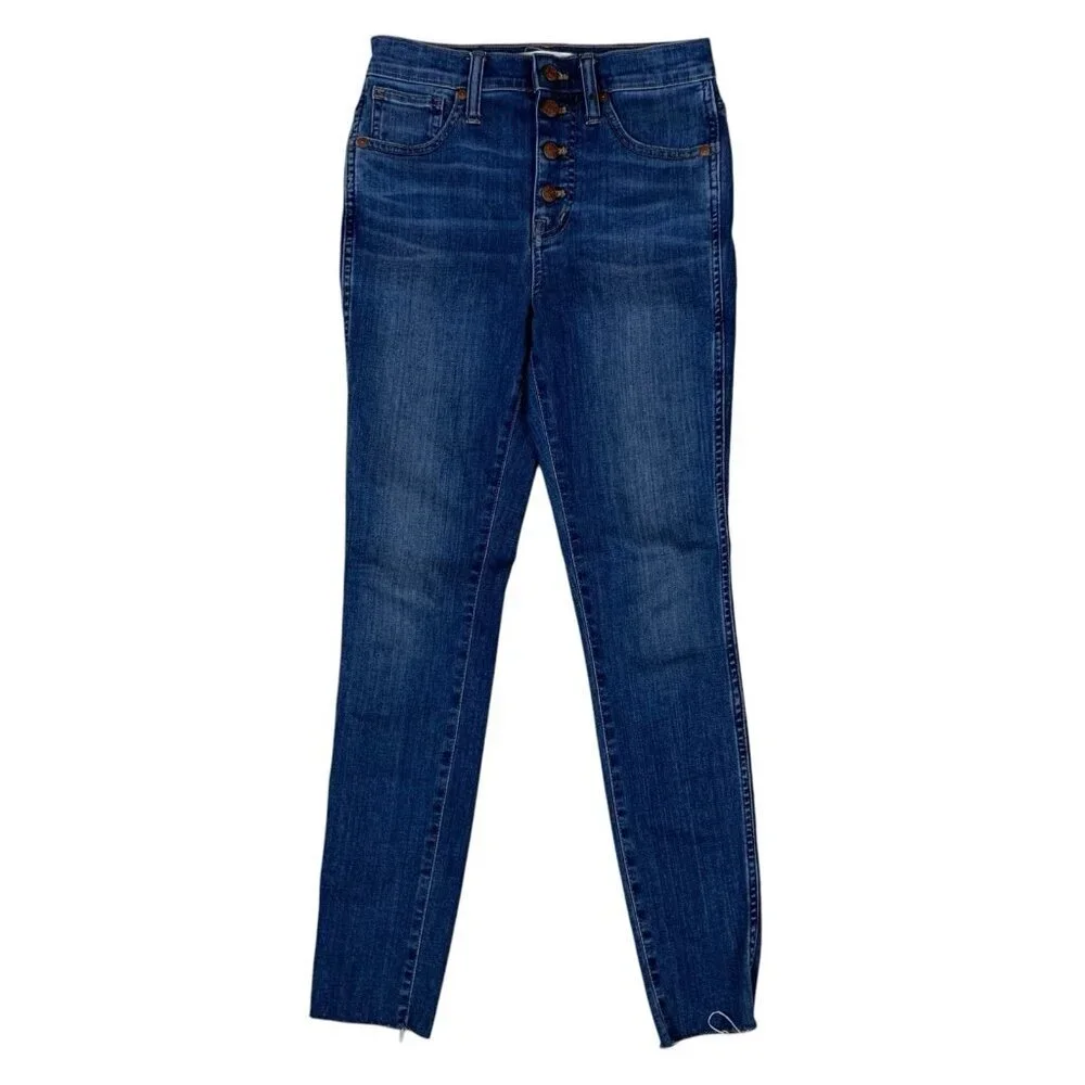 Madewell 10 Inch High Rise Skinny Jeans Button‎ Fly Stretch Denim 25